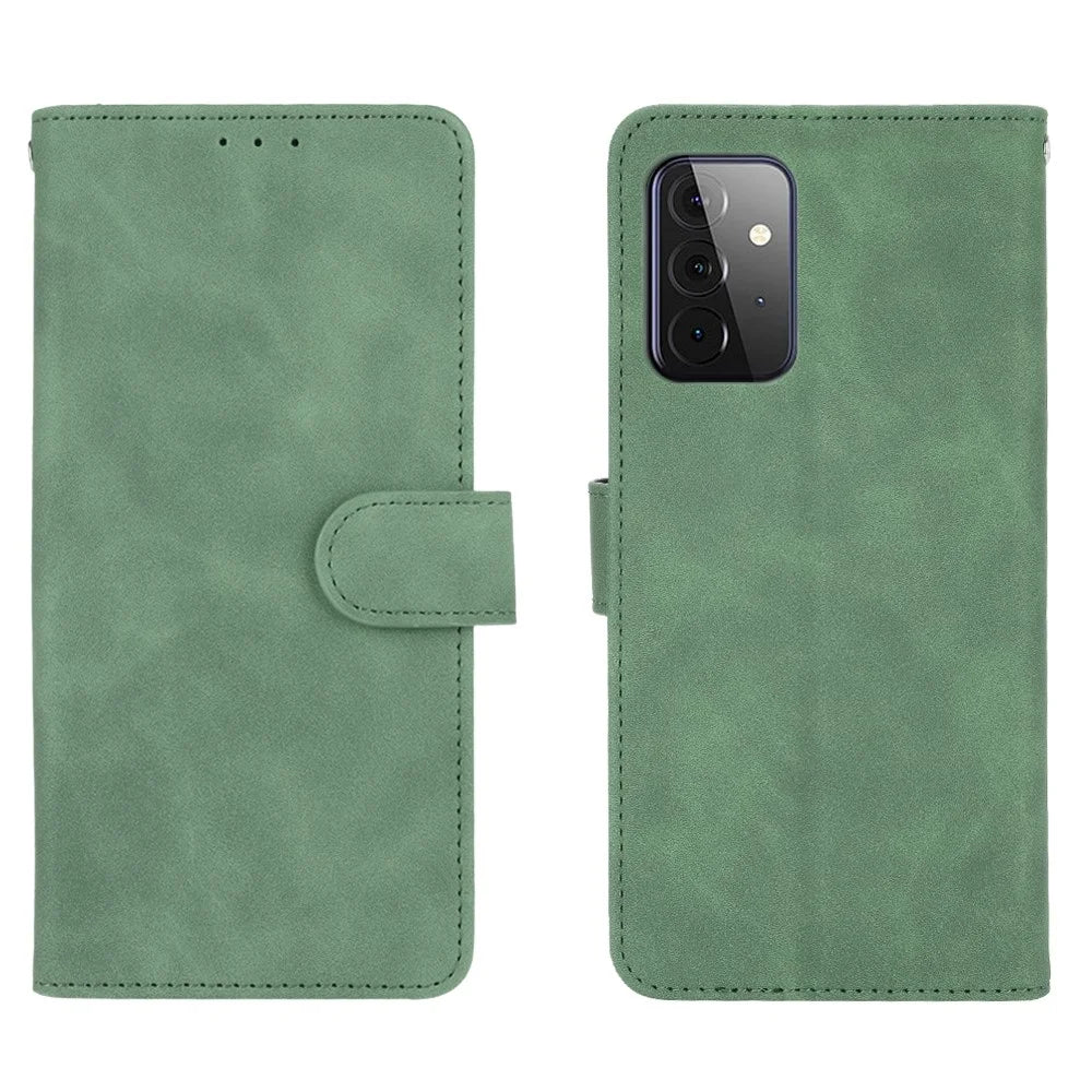 Delicate PU Leather Wallet Cell Phone Case for Samsung Galaxy A72 5G / A72 4G - Green - 7
