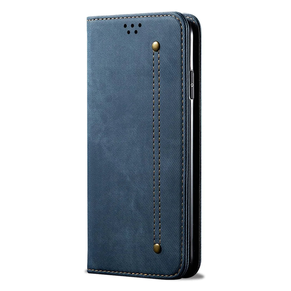 Jeans Cloth Texture Wallet Leather Mobile Phone Protective Cover for Samsung Galaxy A72 5G / A72 4G - Blue - 2