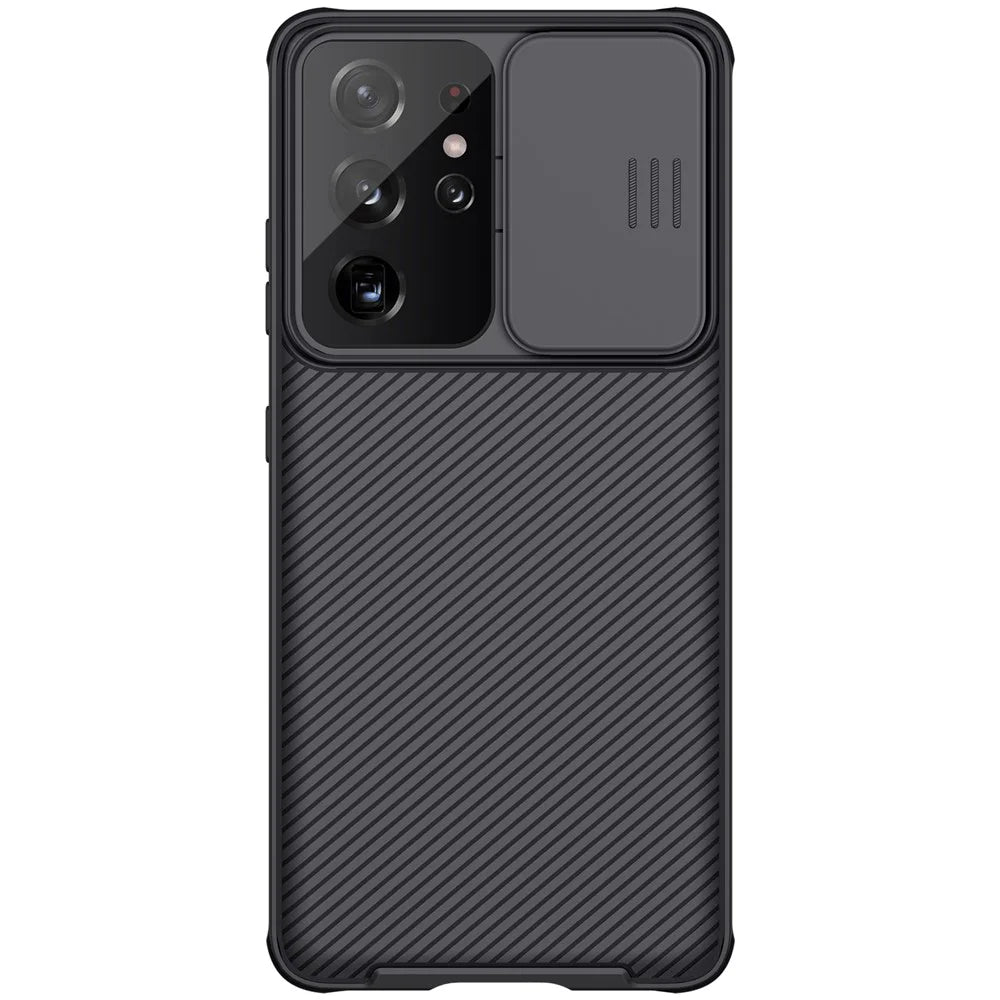 NILLKIN CamShield Pro Drop Resistant PC Panel + TPU Frame Cover Shell for Samsung Galaxy S21 Ultra 5G - Black - 2