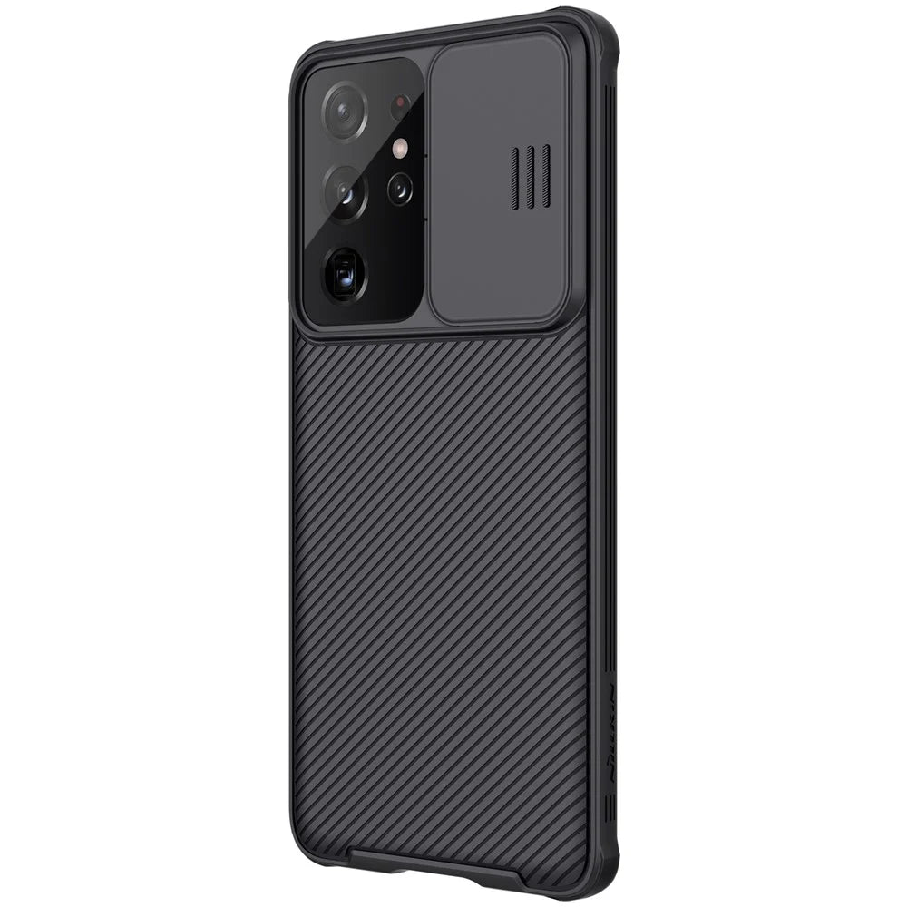 NILLKIN CamShield Pro Drop Resistant PC Panel + TPU Frame Cover Shell for Samsung Galaxy S21 Ultra 5G - Black - 4