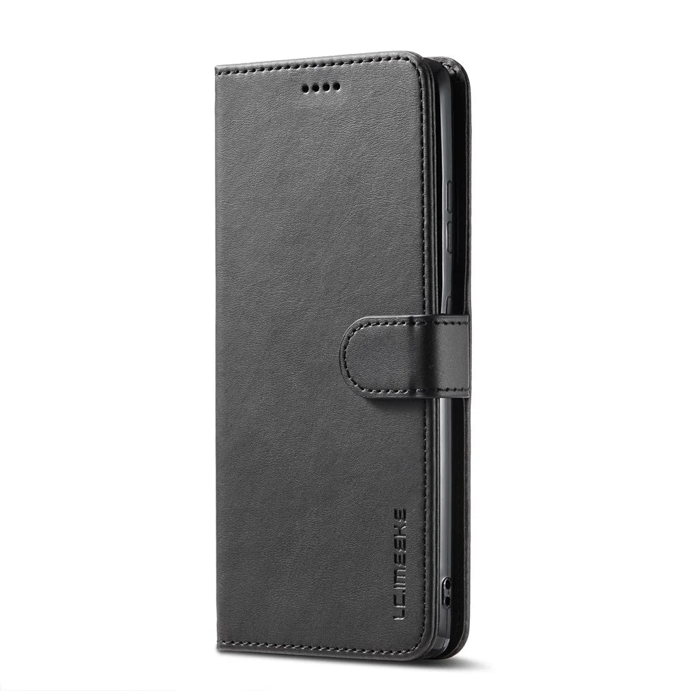 LC.IMEEKE for Samsung Galaxy S21 Ultra 5G Adjustable Stand Protective Leather Wallet Design Case - Black - 2