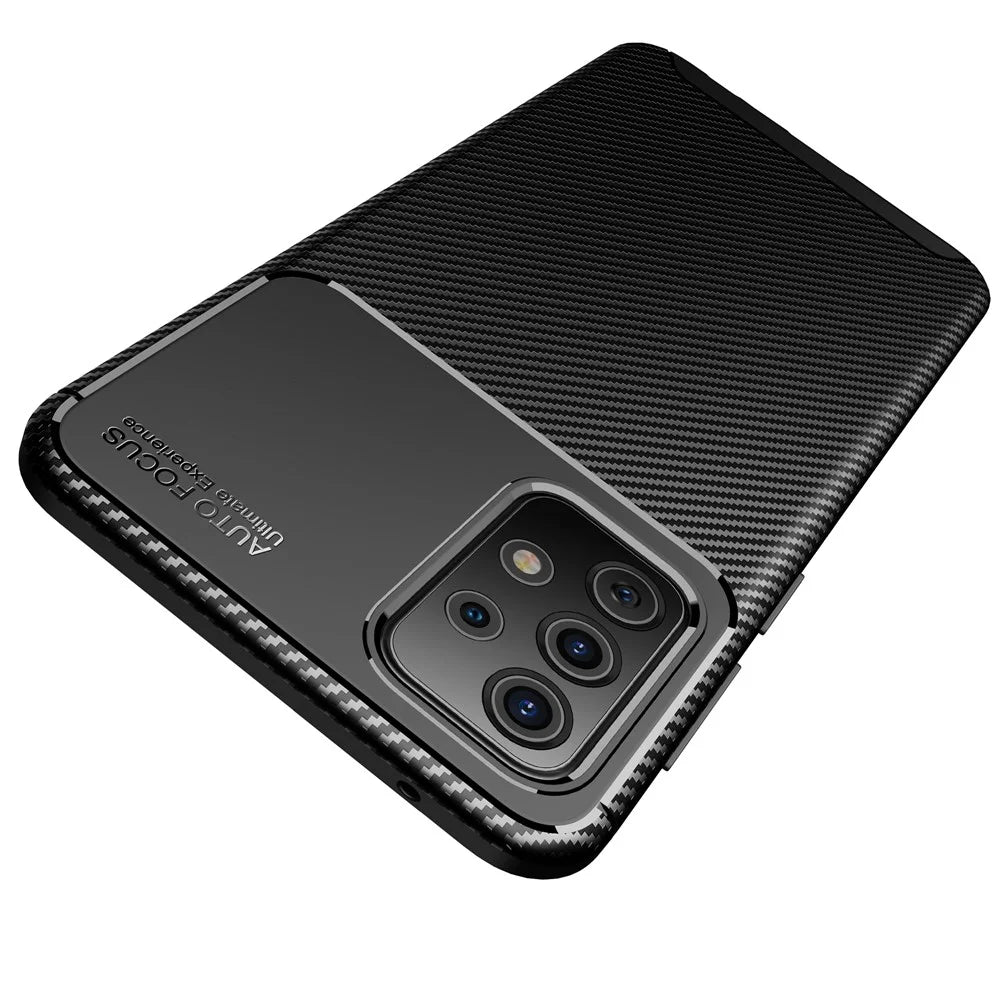 For Samsung Galaxy A52 4G/5G / A52s 5G Drop Resistant Carbon Fiber Texture Surface TPU Mobile Phone Case - Black - 3