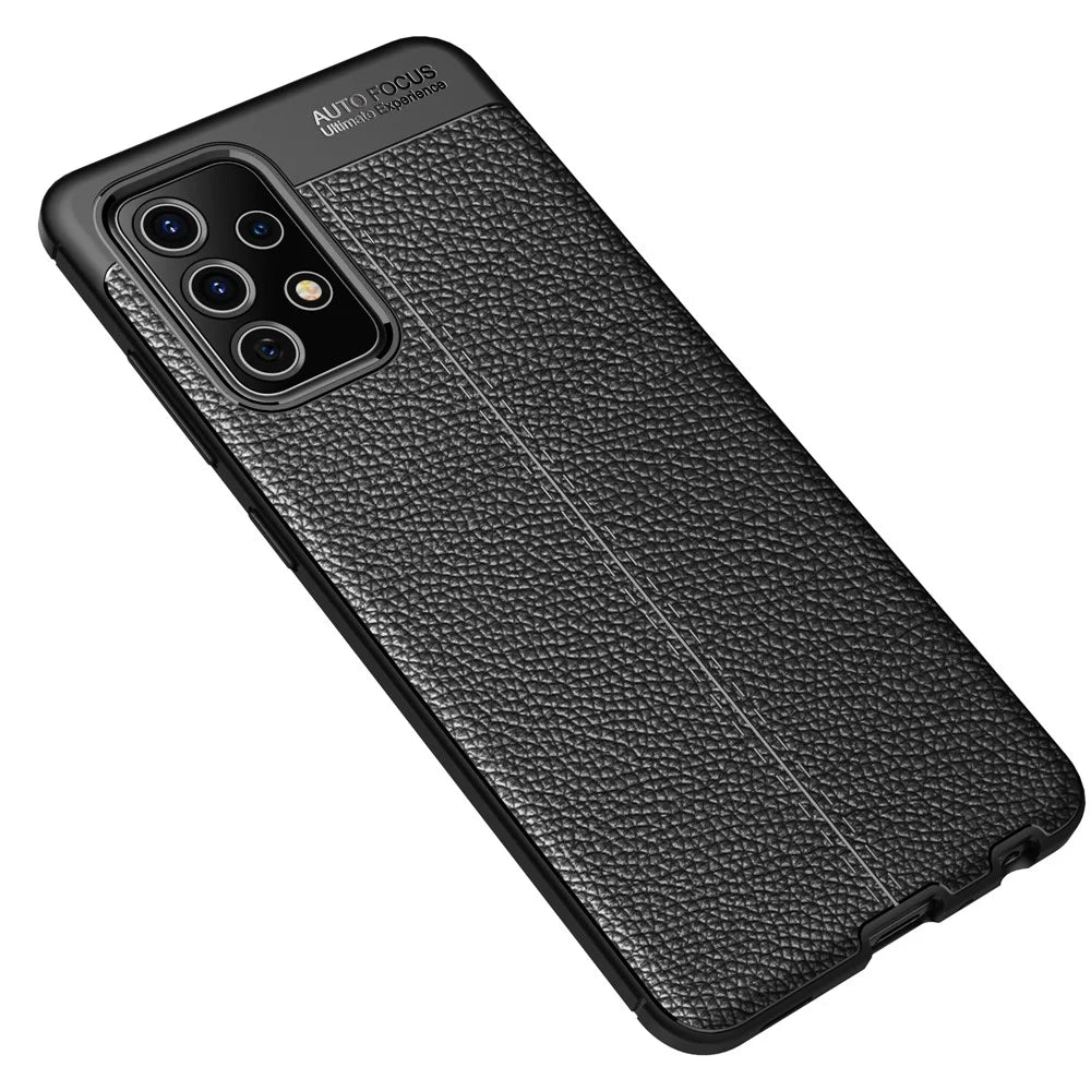 Litchi Texture Soft TPU Protector Mobile Phone Cover for Samsung Galaxy A52 4G/5G / A52s 5G - Black - 2