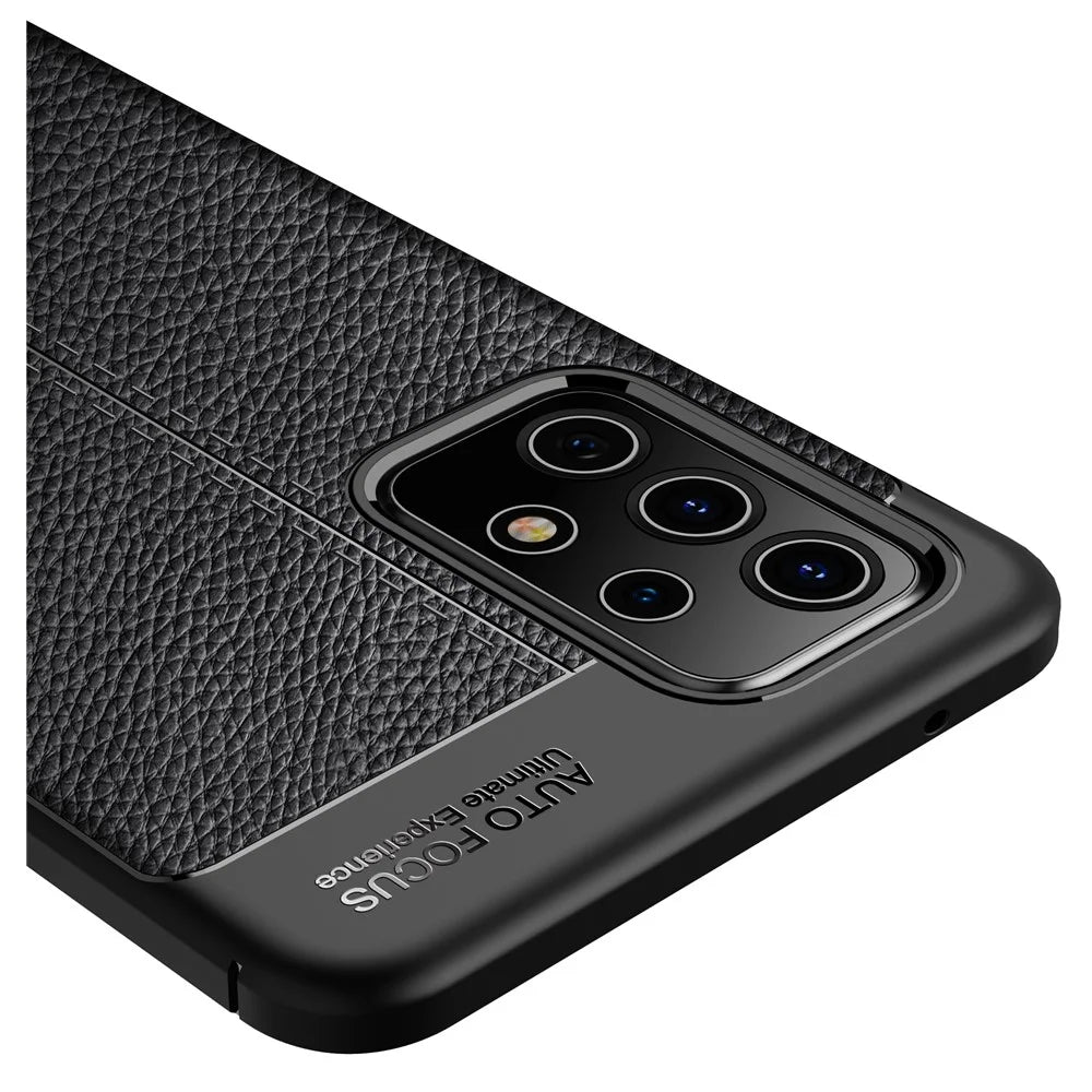 Litchi Texture Soft TPU Protector Mobile Phone Cover for Samsung Galaxy A52 4G/5G / A52s 5G - Black - 6