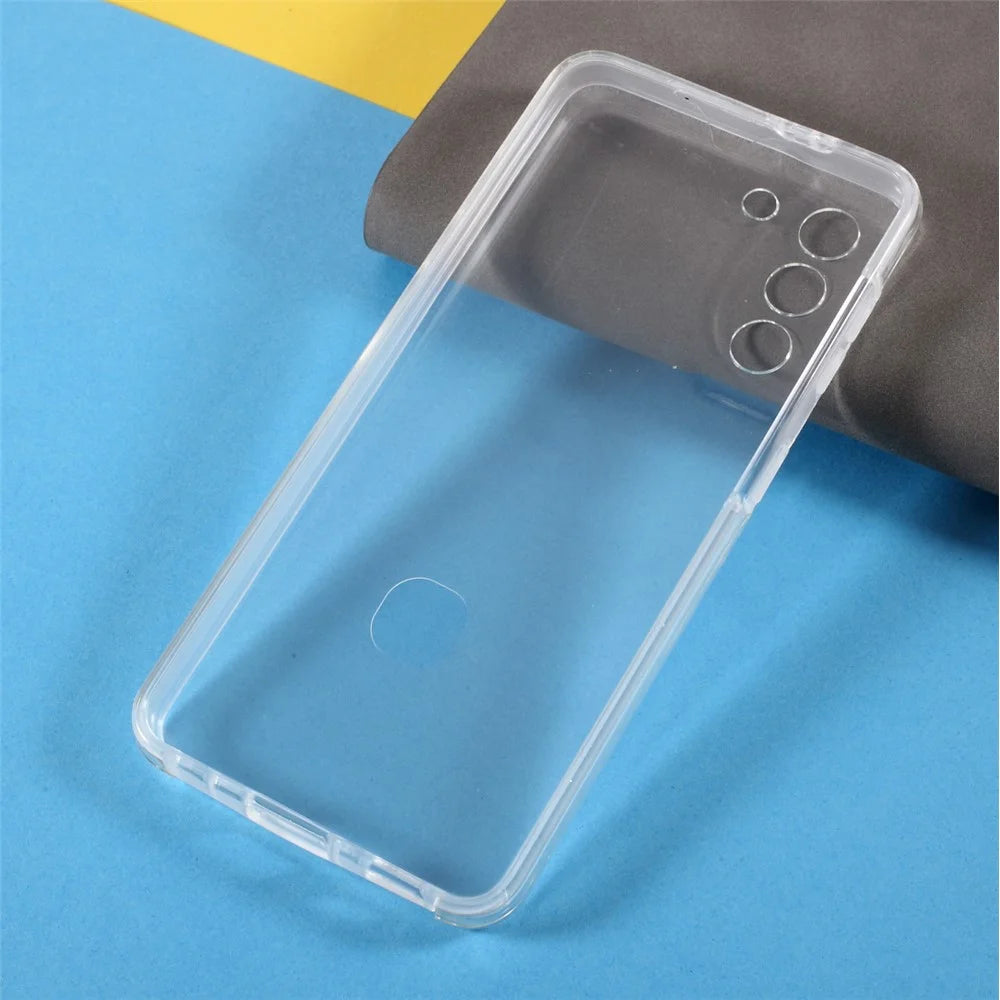 PET Cover + TPU Frame + Acrylic Panel Full Protective Shell for Samsung Galaxy S21 4G/5G Clear Hybrid Case - 4