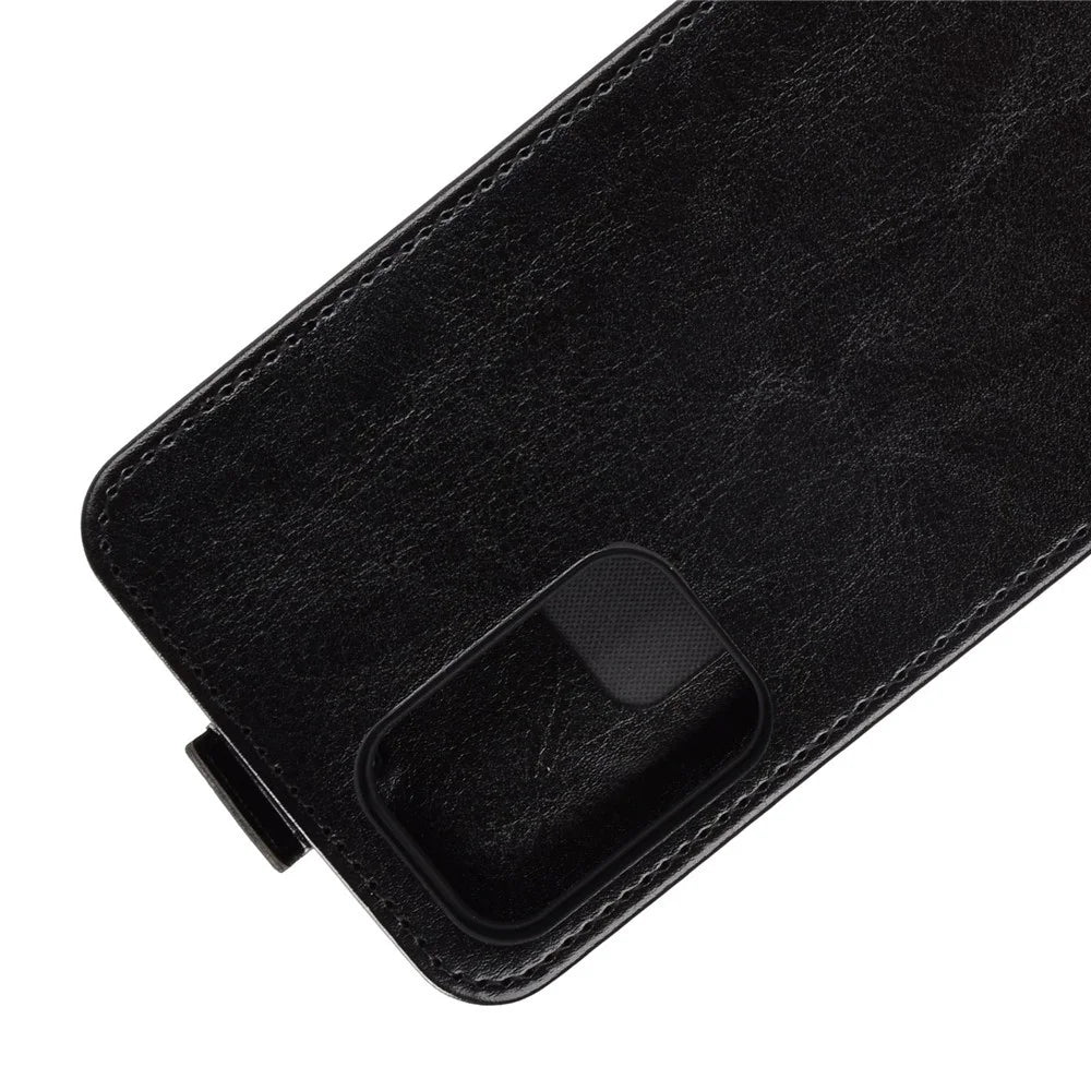 Crazy Horse Vertical Leather Shell for Samsung Galaxy A52 4G/5G / A52s 5G Card Holder Case - Black - 3