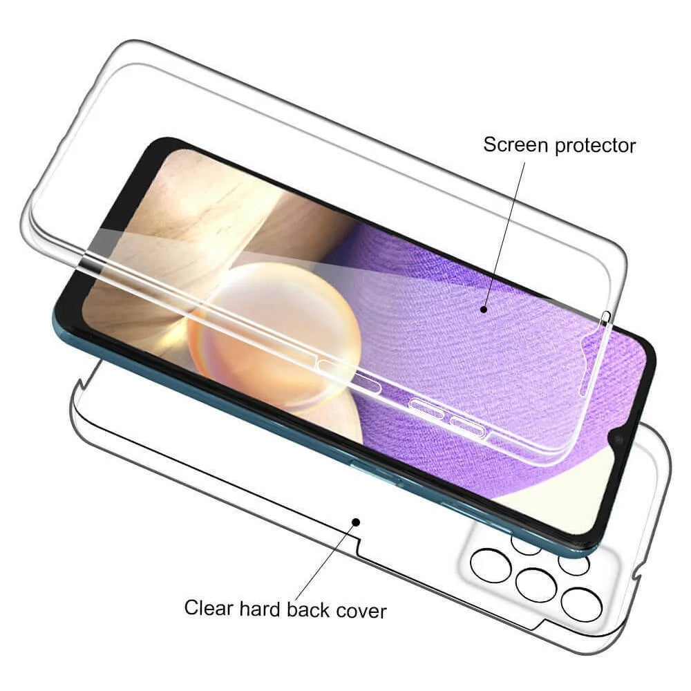 Hybrid PET + TPU + Acrylic Clear Full Protective Cover for Samsung Galaxy A32 5G Case - 2