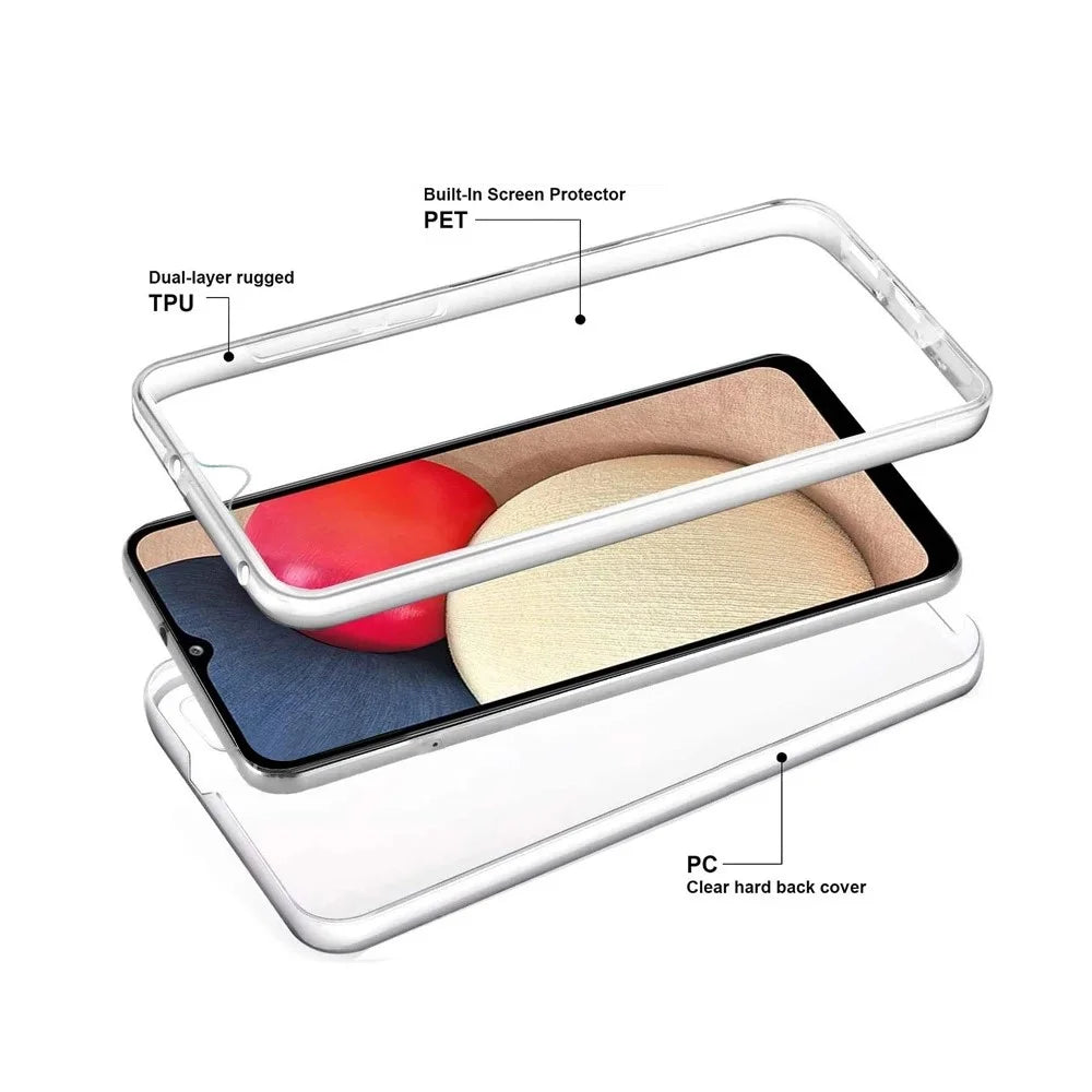 Hybrid PET + TPU + Acrylic Clear Full Protective Shell for Samsung Galaxy A72 5G Case - 2