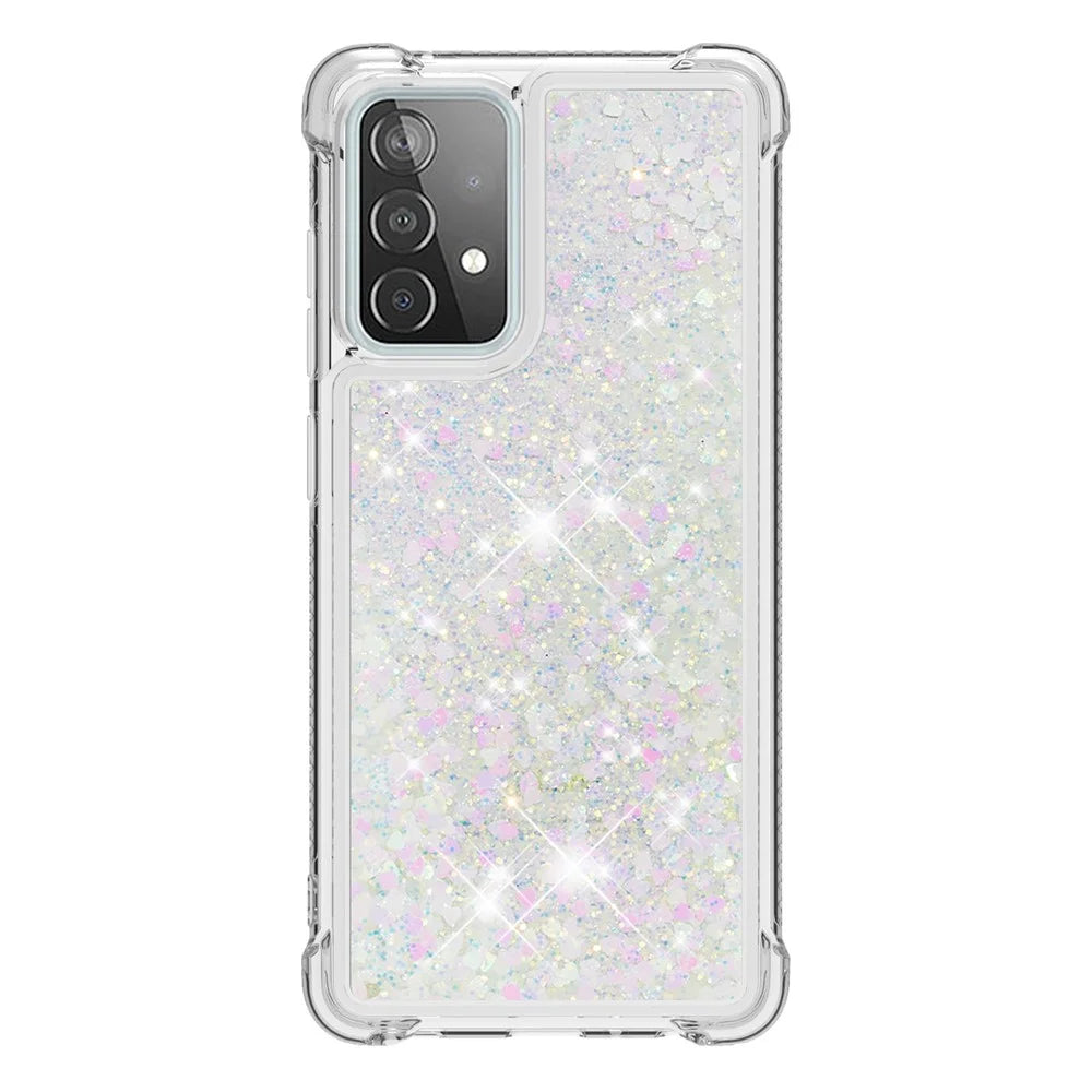 TPU Anti-scratch Dynamic Quicksand Cover Shell for Samsung Galaxy A52 4G/5G / A52s 5G - White - 2
