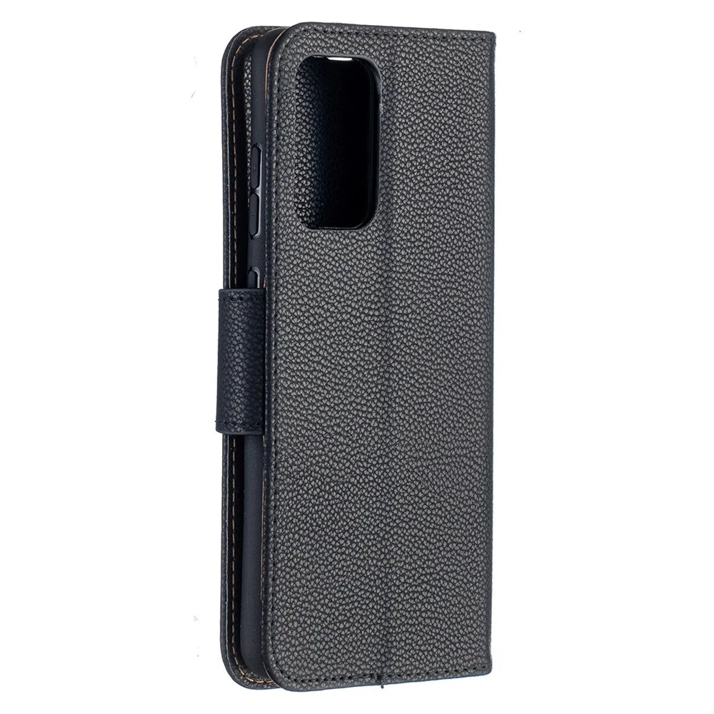 Litchi Surface with Wallet Leather Stand Case for Samsung Galaxy A52 4G/5G / A52s 5G - Black - 3