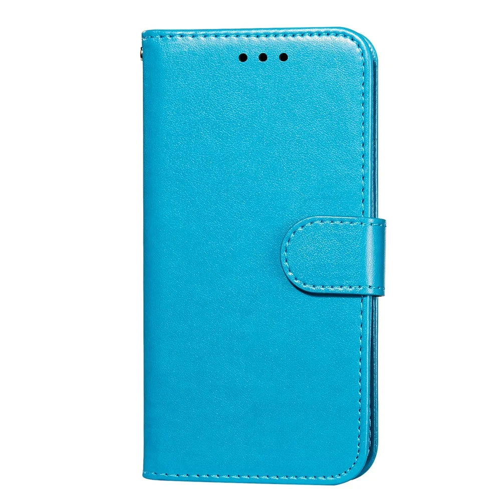 Dual-sided Magnetic Clasp Leather Wallet Stand Phone Case Shell for Samsung Galaxy A52 4G/5G / A52s 5G - Blue - 2