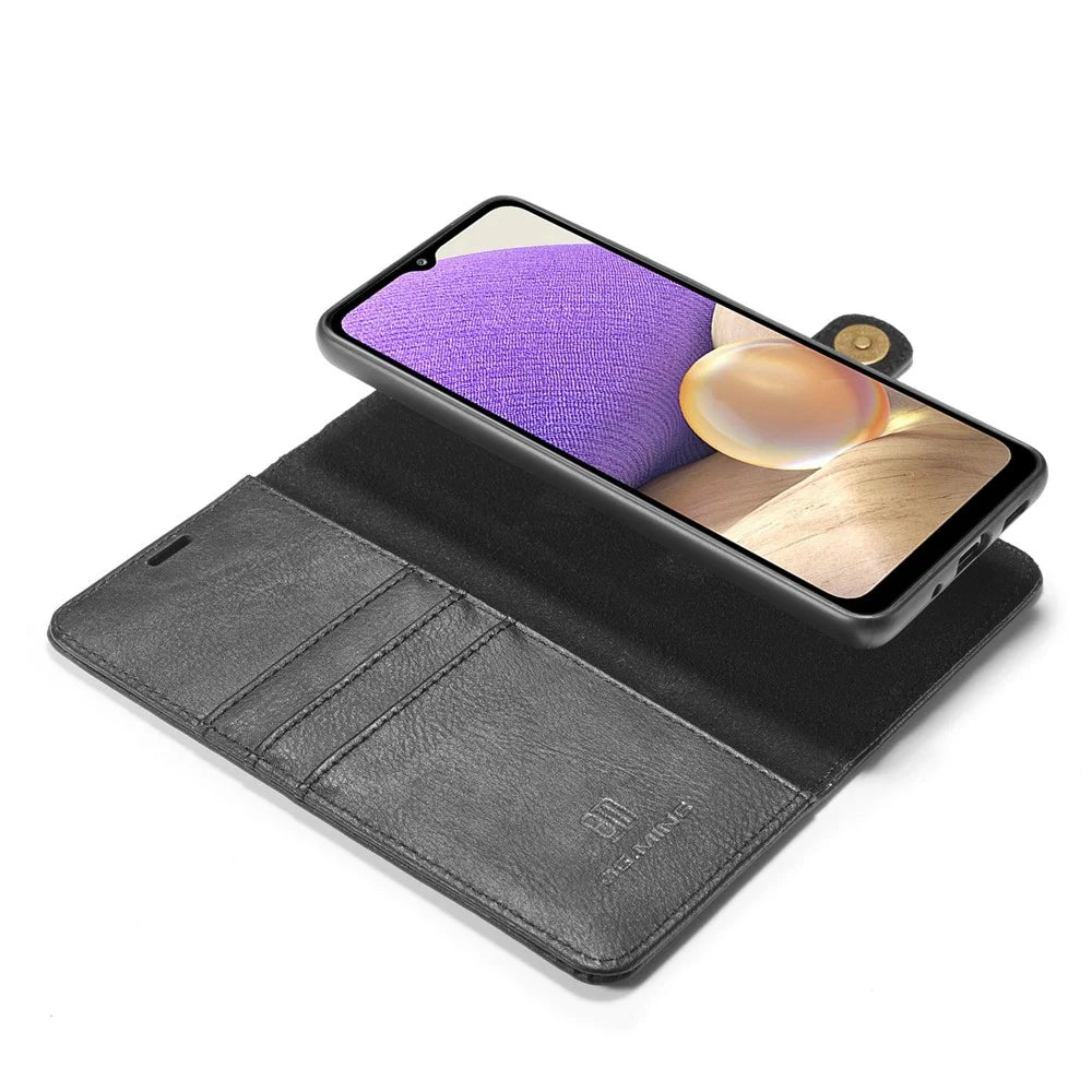 DG.MING Detachable Design Phone Shell PC Split Leather Case Covering for Samsung Galaxy A32 5G / M32 5G - Black - 2