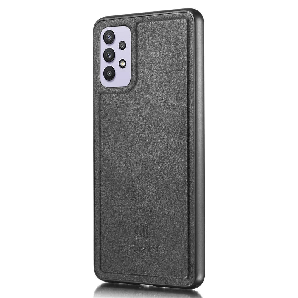 DG.MING Detachable Design Phone Shell PC Split Leather Case Covering for Samsung Galaxy A32 5G / M32 5G - Black - 5