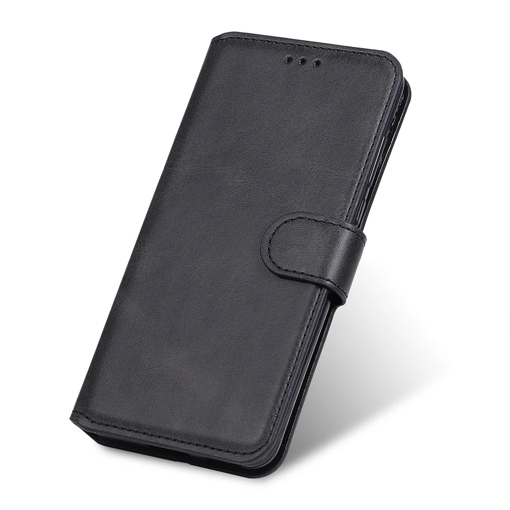 Wallet Leather Stand Cell Phone Case for Samsung Galaxy S21 Ultra 5G - Black - 7