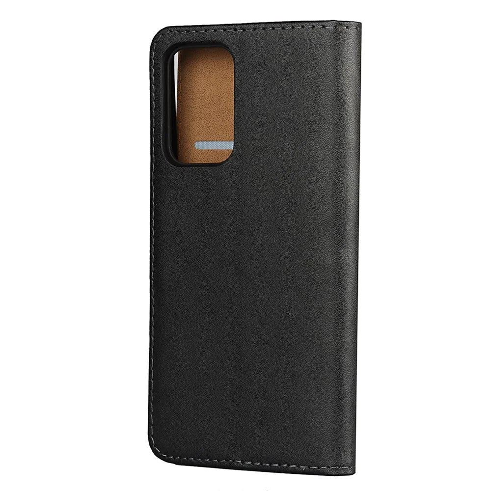 Premium Genuine Leather Phone Folio Flip Wallet Stand Shell for Samsung Galaxy A52 5G / A52 4G - 4