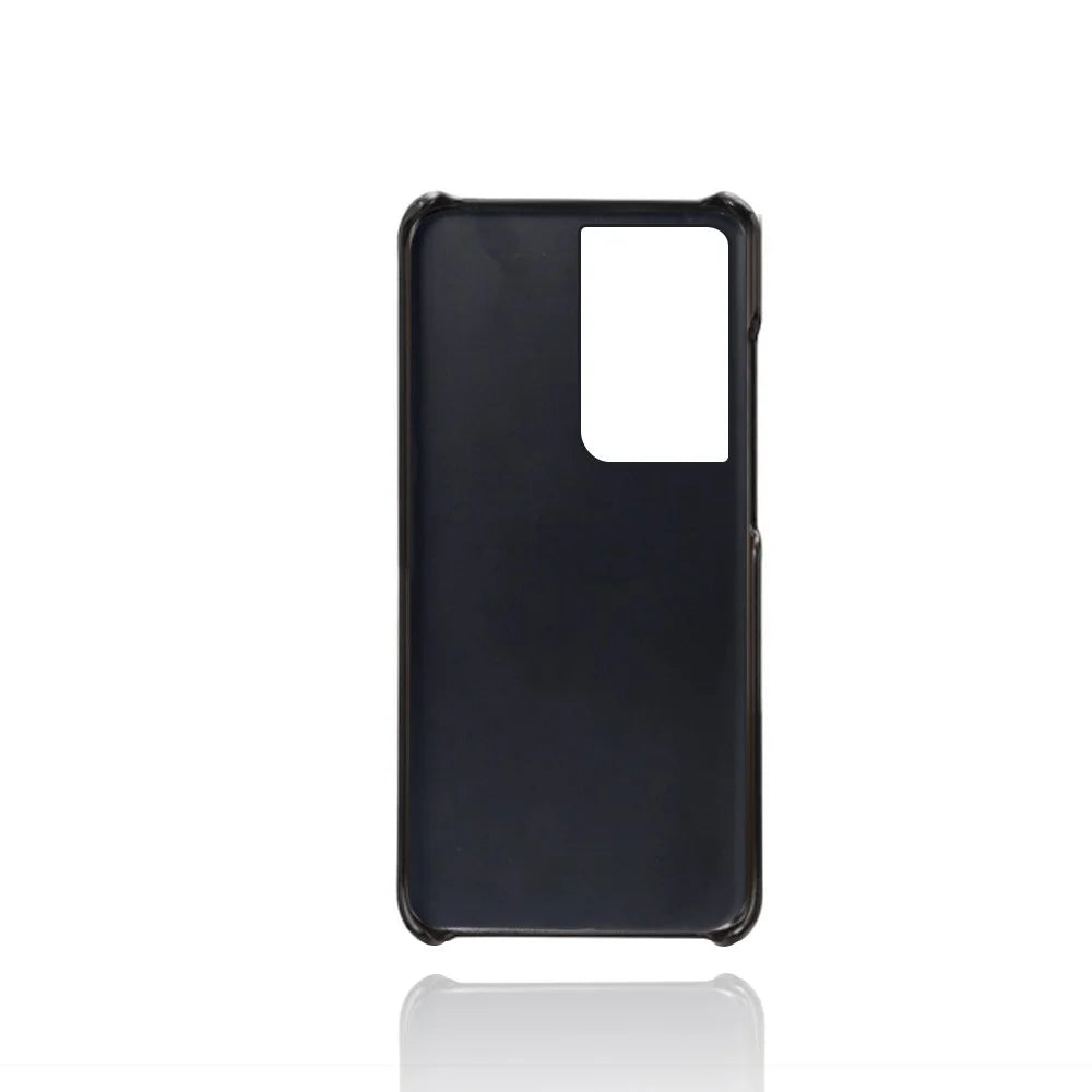 PC + PU Leather Coated Case with Dual-Card Slots for Samsung Galaxy S21 Ultra 5G - Black - 5