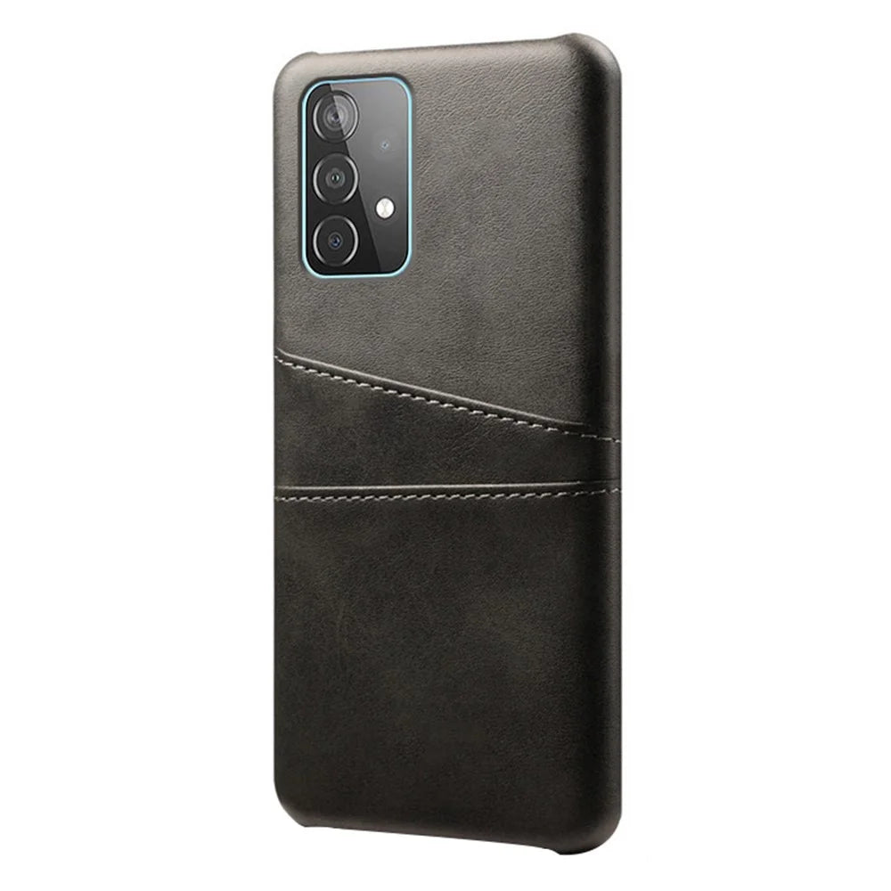 Case for Samsung Galaxy A52 4G / 5G / A52s 5G, Card Slots Design PU Leather PC Inner Shock-Absorbing Cover - Black - 2