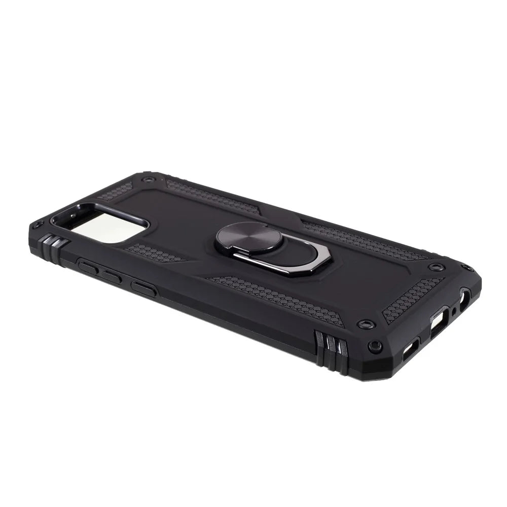 PC + TPU Hybrid Anti-drop Phone Shell with Ring Kickstand Design for Samsung Galaxy A02s (166.5mm) - Black - 5
