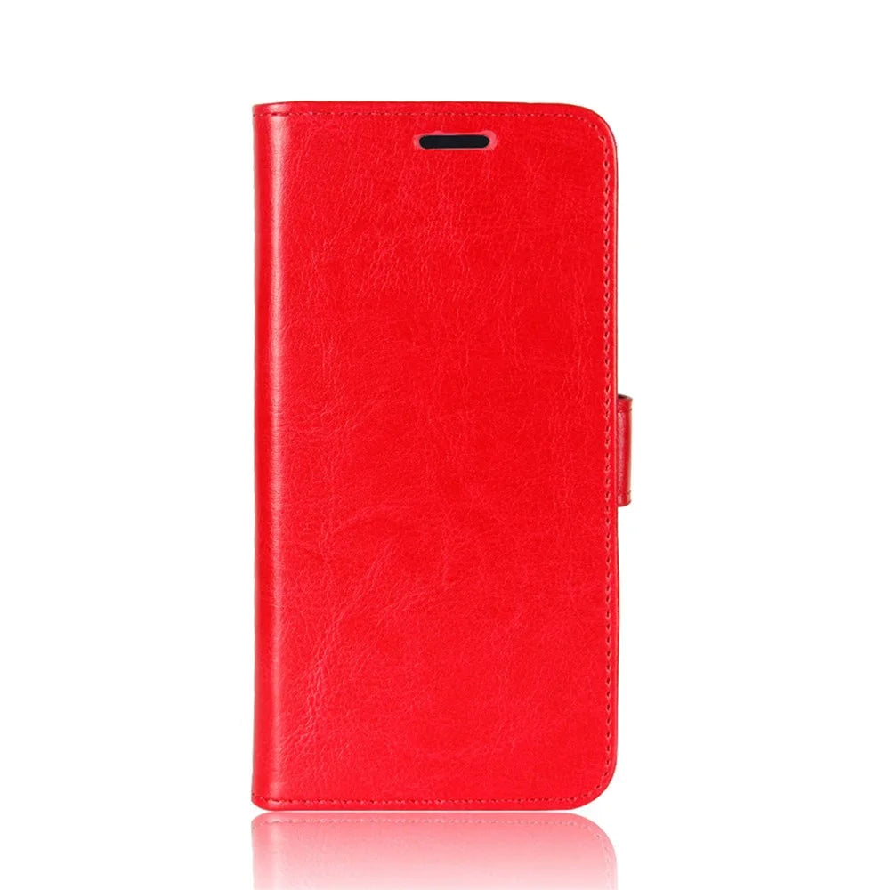 Wallet Design Crazy Horse Texture Leather Cover Stand Case for Samsung Galaxy A32 5G / M32 5G - Red - 2