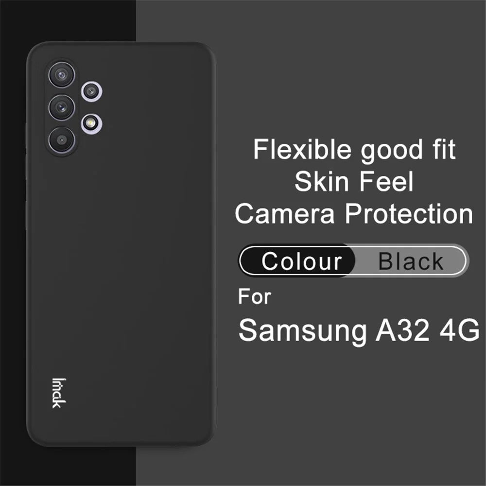 IMAK UC-2 Series Anti-Scratch Colorful Soft TPU Cover Case for Samsung Galaxy A32 4G (EU Version) - Black - 2