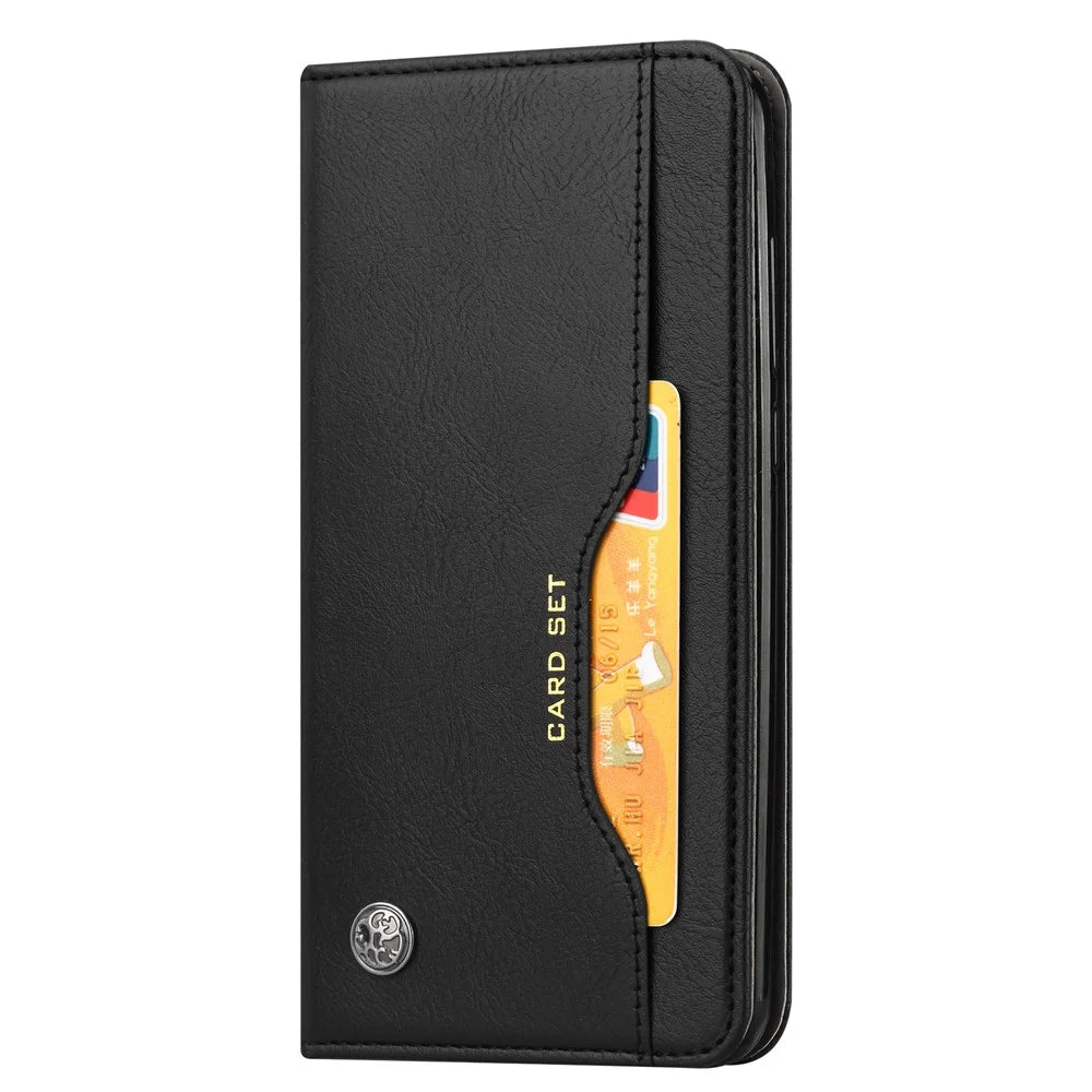 Auto-absorbed Wallet Stand Leather Protector Phone Cover for Samsung Galaxy A52 4G/5G / A52s 5G - Black - 2