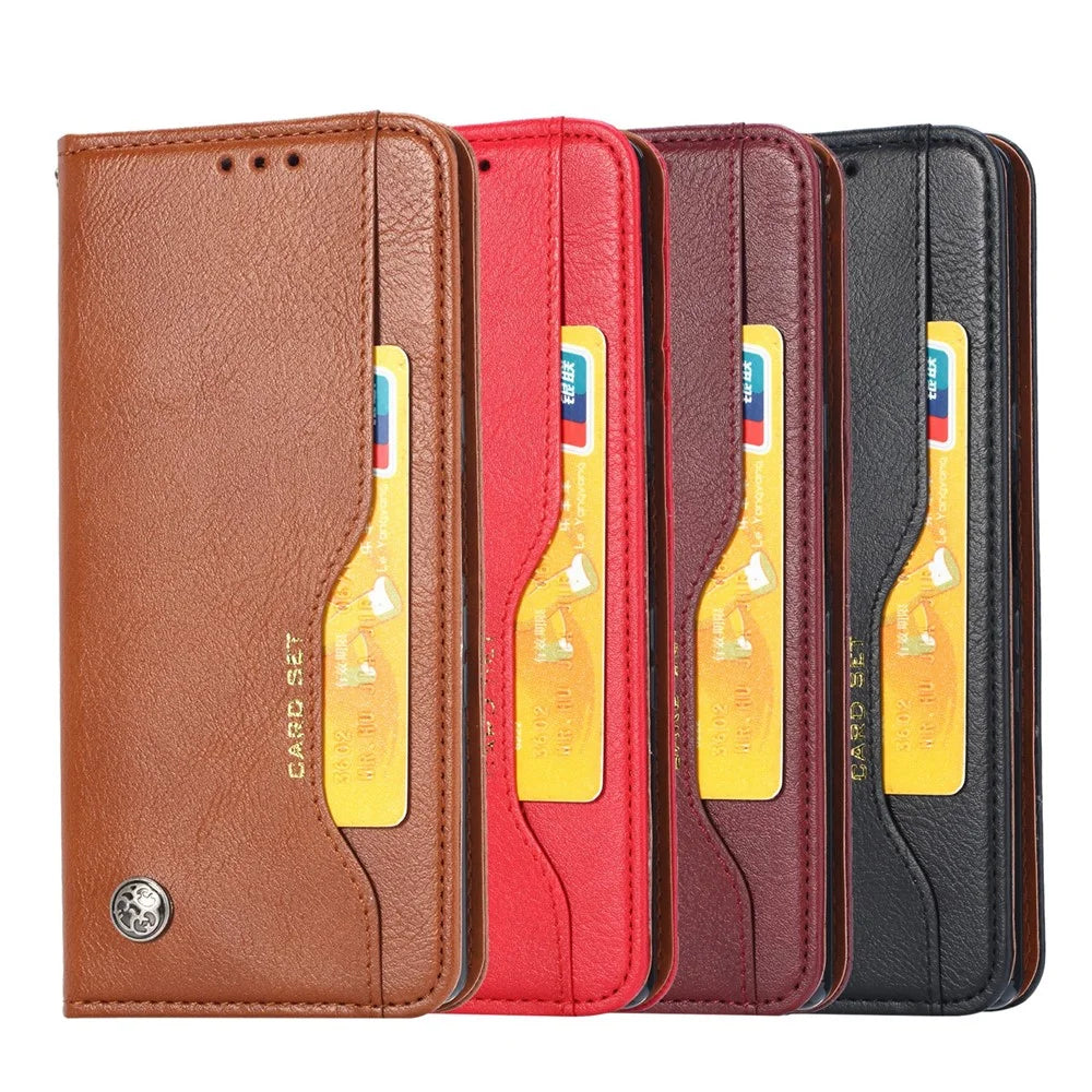 Auto-absorbed Wallet Stand Leather Protector Phone Cover for Samsung Galaxy A32 5G/M32 5G - Brown - 7