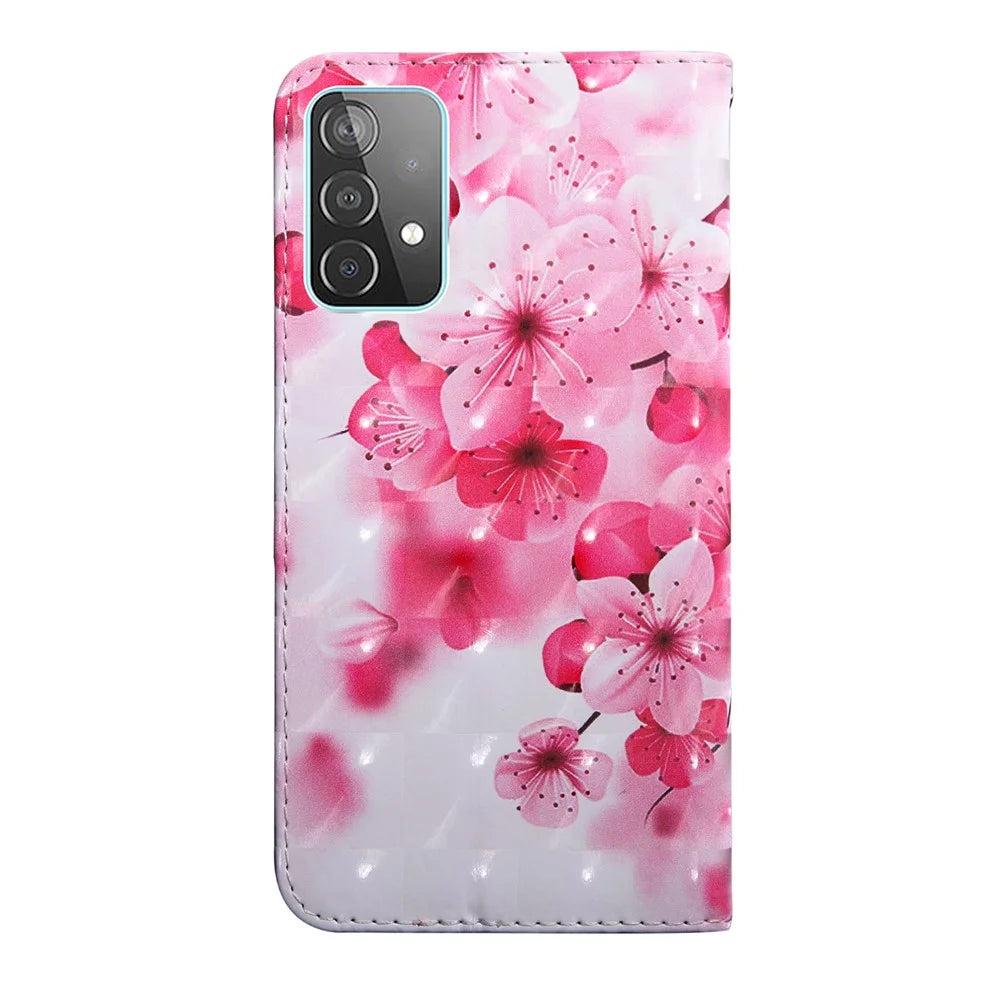 3D Pattern Printing Wallet Stand PU Leather Full-Protection Phone Cover Case for Samsung Galaxy A52 4G/5G / A52s 5G - Howling Wolf - 2