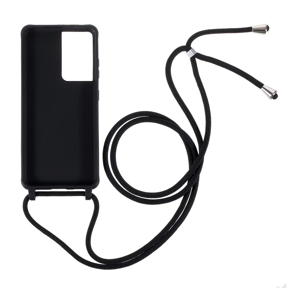 Soft TPU Case with Hanging Rope for Samsung Galaxy S21 Ultra 5G - Black - 2