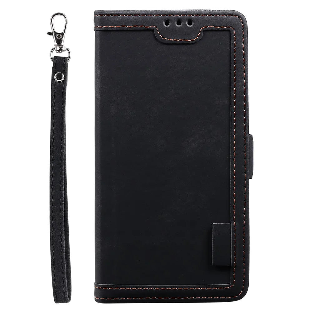 Vintage Splicing Style Wallet Stand Leather Flip Phone Casing for Samsung Galaxy A52 4G/5G / A52s 5G - Black - 2