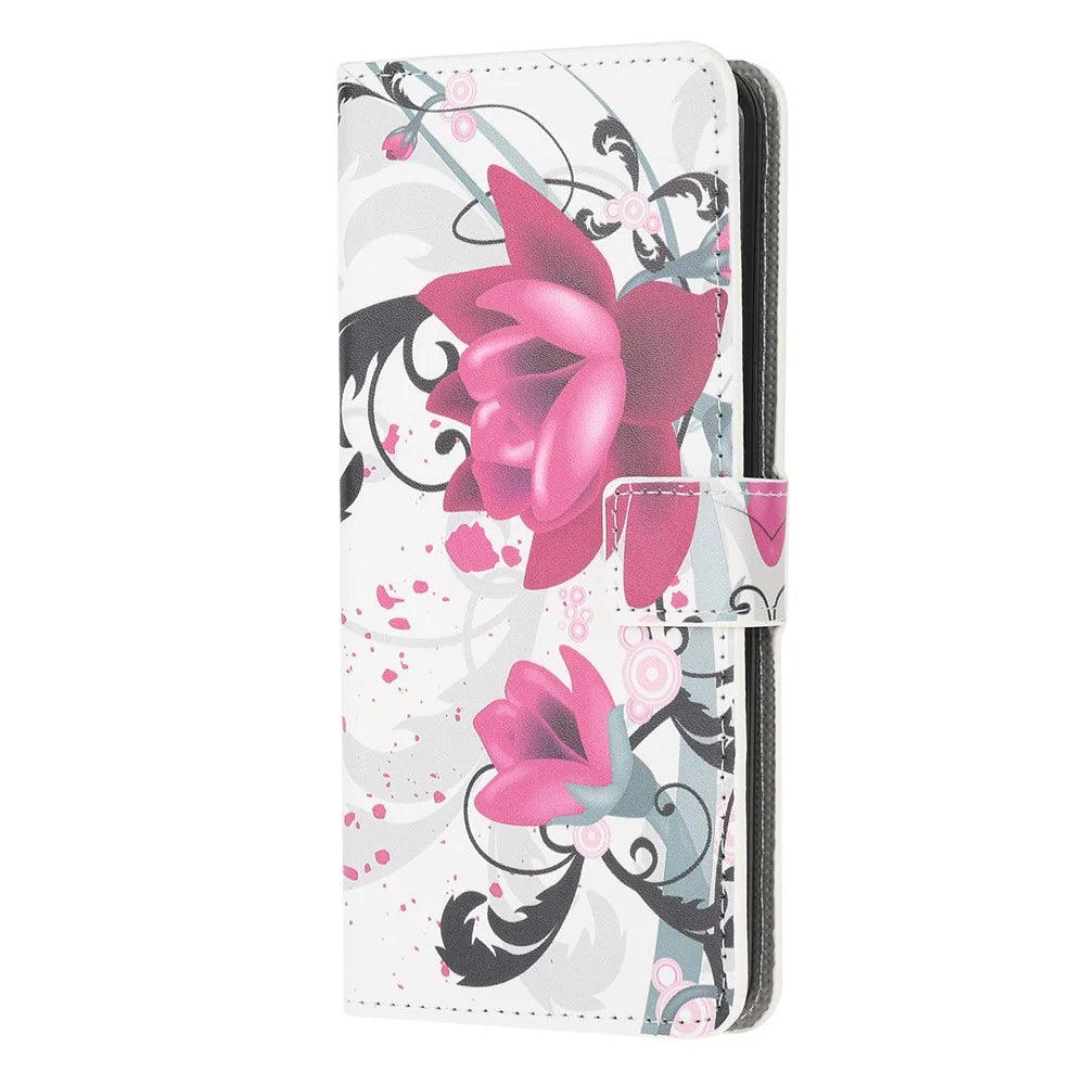 Pattern Printing Leather Protective Cover Wallet Stand Phone Shell for Samsung Galaxy Xcover 5 - Rose Flower - 2