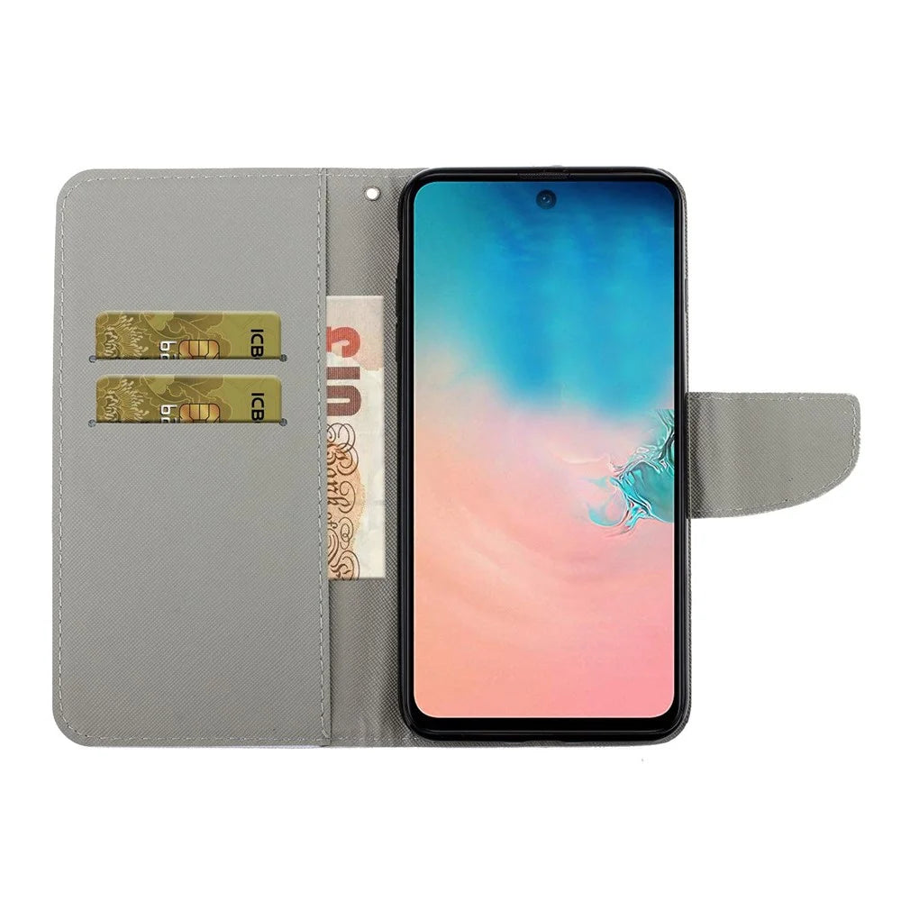Colorful Pattern Printing Leather Case Stand Wallet Shell for Samsung Galaxy S21 Ultra 5G - Monkey - 7