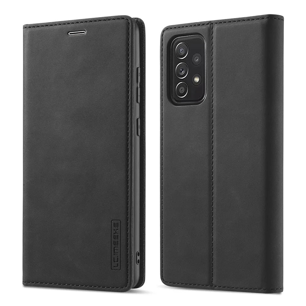 LC.IMEEKE LC Strong Magnetic Series Leather Wallet Phone Protective Shell for Samsung Galaxy A52 4G/5G / A52s 5G - Black - 1