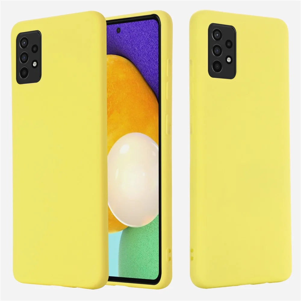 For Samsung Galaxy A52 4G/5G/ A52s 5G Anti-scratch Soft Liquid Silicone Phone Case Protective Cover Shell - Yellow - 2