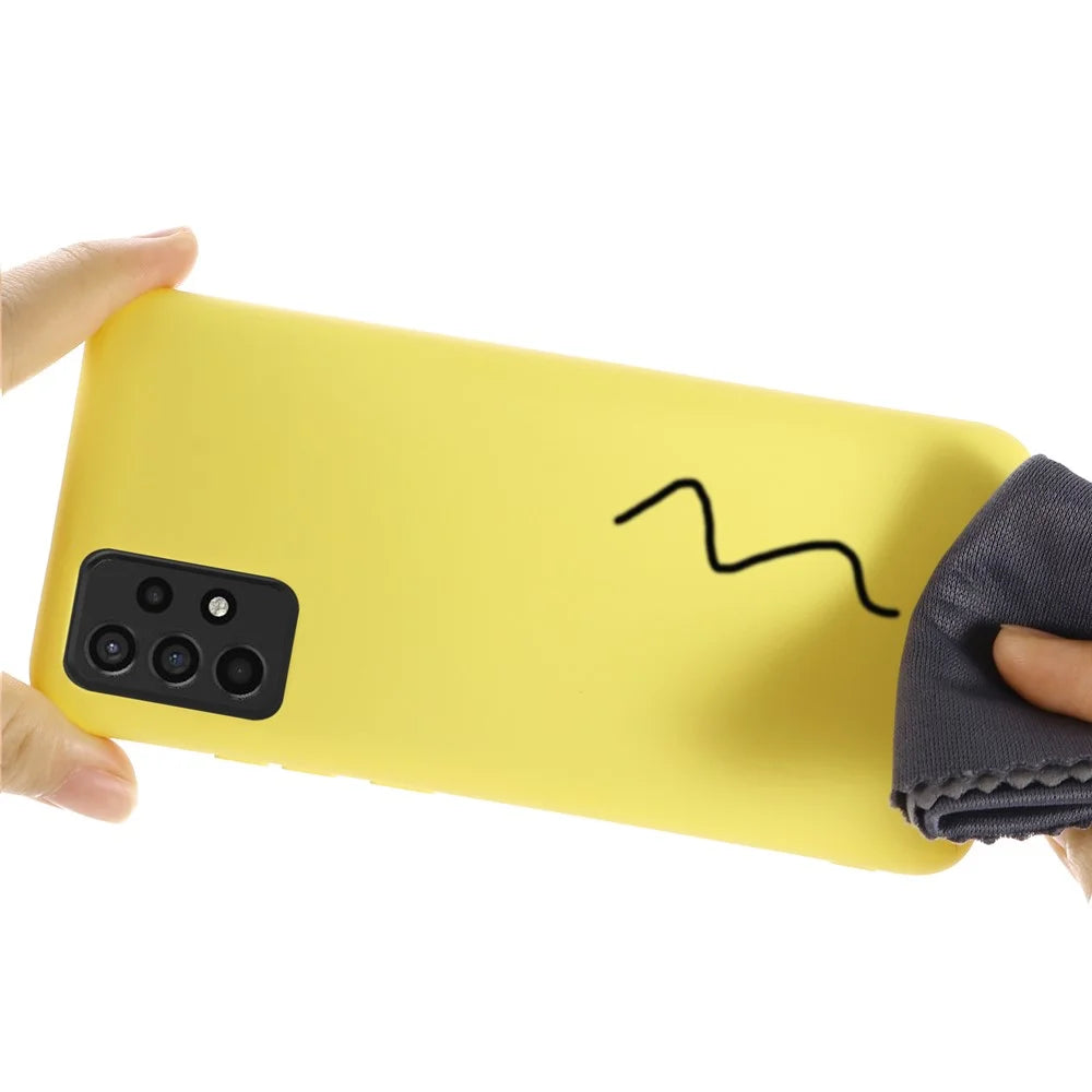 For Samsung Galaxy A52 4G/5G/ A52s 5G Anti-scratch Soft Liquid Silicone Phone Case Protective Cover Shell - Yellow - 4