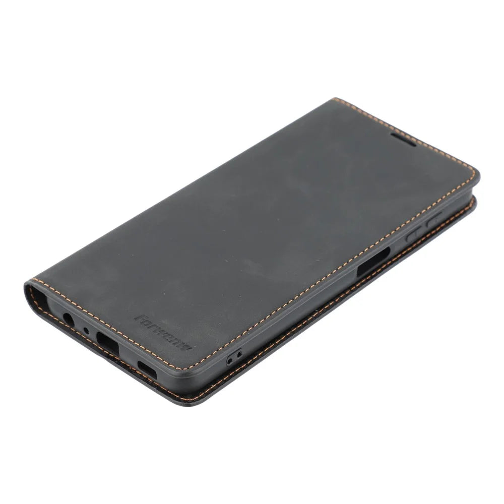 FORWENW Fantasy Series Skin Feeling Leather Case for Samsung Galaxy A32 5G/M32 5G - Black - 4