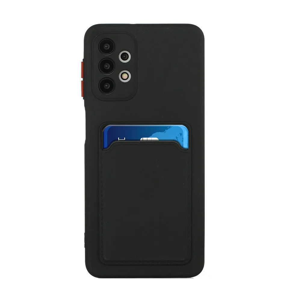 Well-Protected Soft TPU Phone Case with Card Holder Cover for Samsung Galaxy A52 4G/5G / A52s 5G - Black - 2