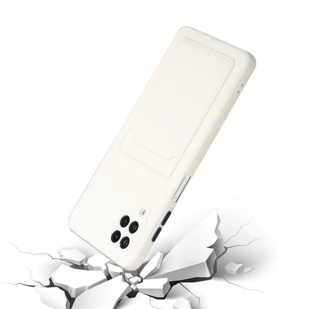 Soft TPU Phone Protection Case Cover with Card Holder for Samsung Galaxy M12 / A12 - White - 5