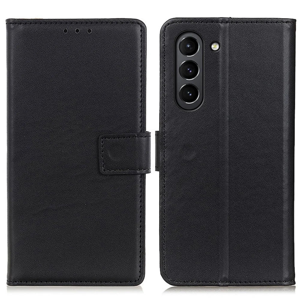 PU Leather Stand Wallet Case with Card Slots for Samsung Galaxy S21 FE - Black - 1