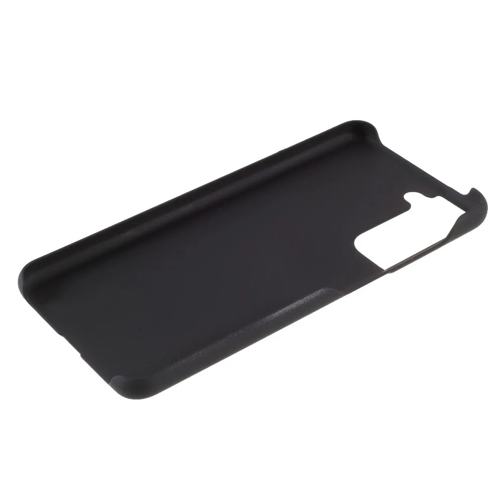 Rubberized Plastic Case Hard Cell Phone Cover for Samsung Galaxy S21 FE - Black - 6
