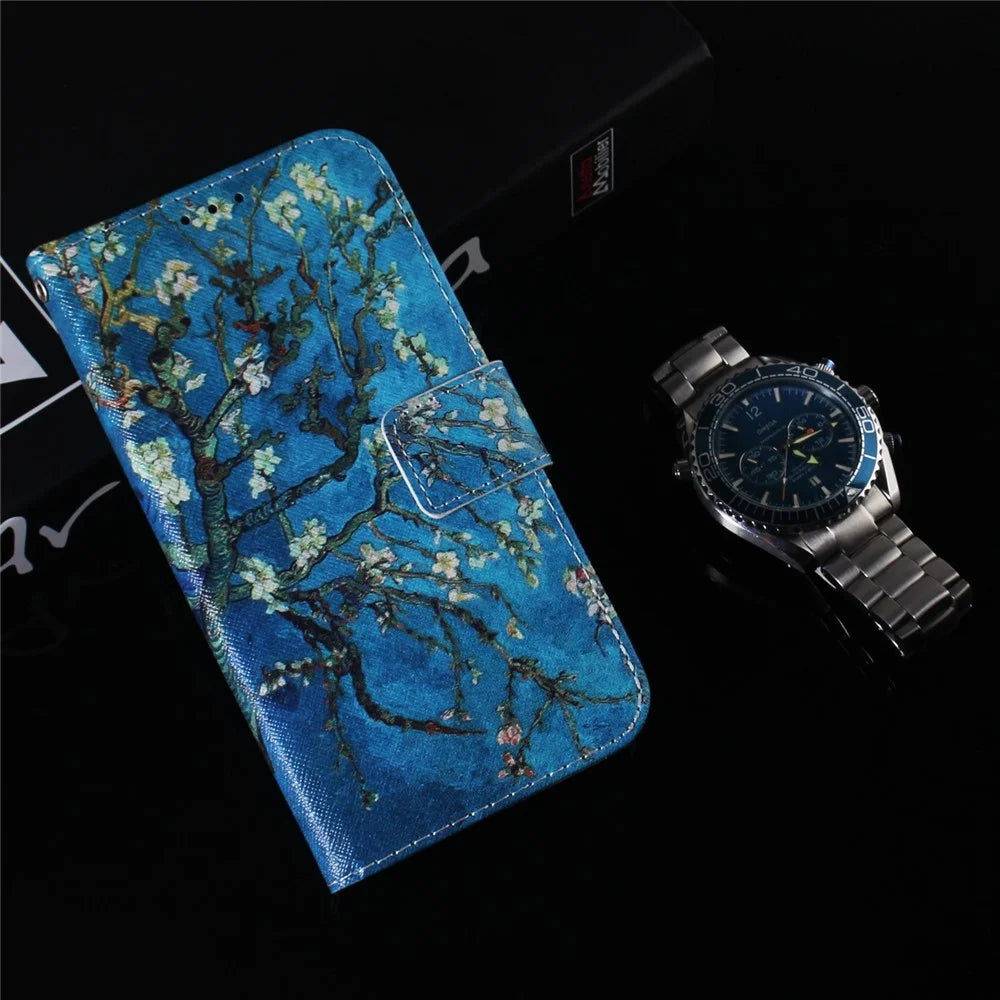 Pattern Printing Wallet Leather Case for Samsung Galaxy S21 FE/S21 Fan Edition - Flower Branches - 2