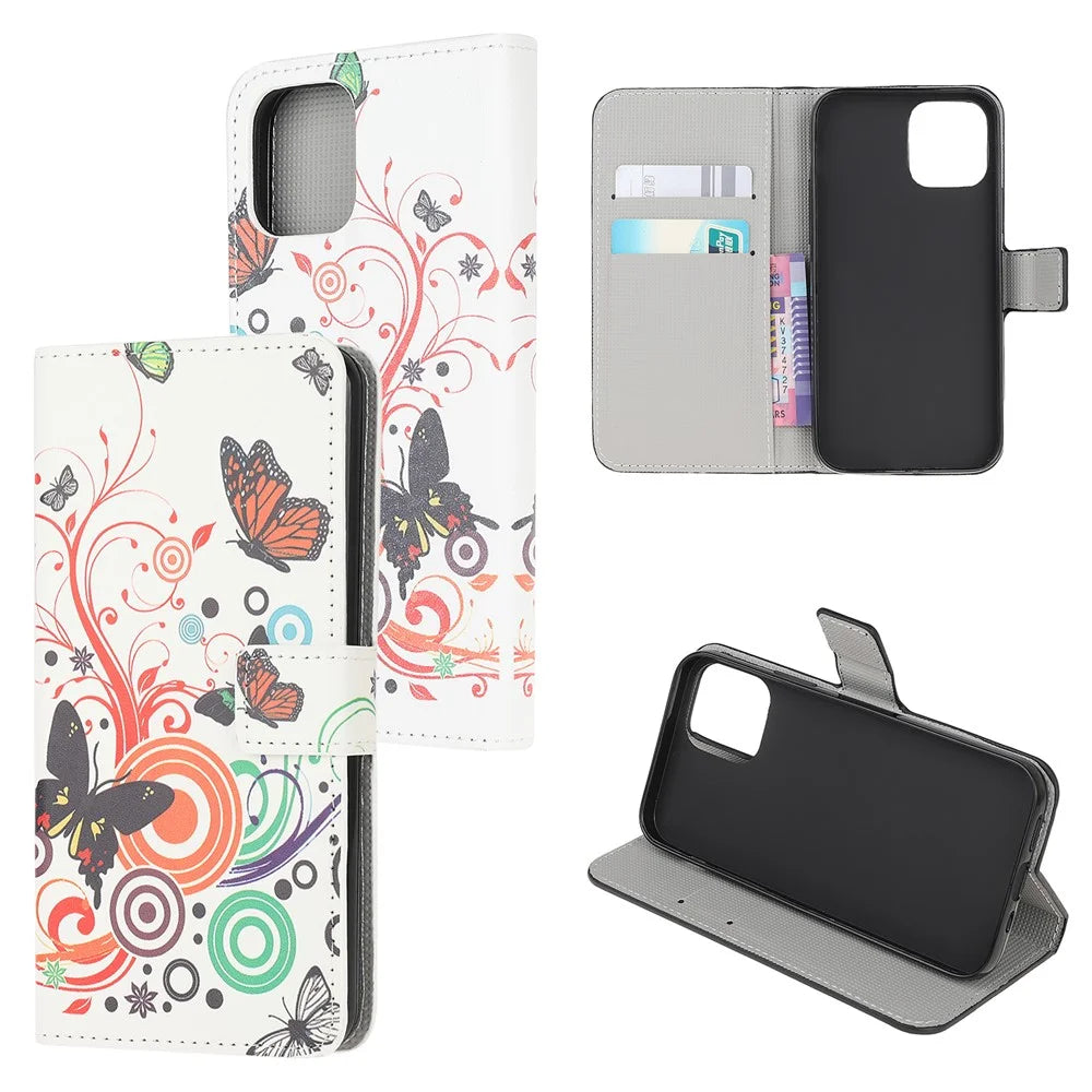 Full Protection Wallet Design Pattern Printing Leather Stand Protective Case with Stand for Samsung Galaxy A22 5G (EU Version) - Colorful Butterfly - 7