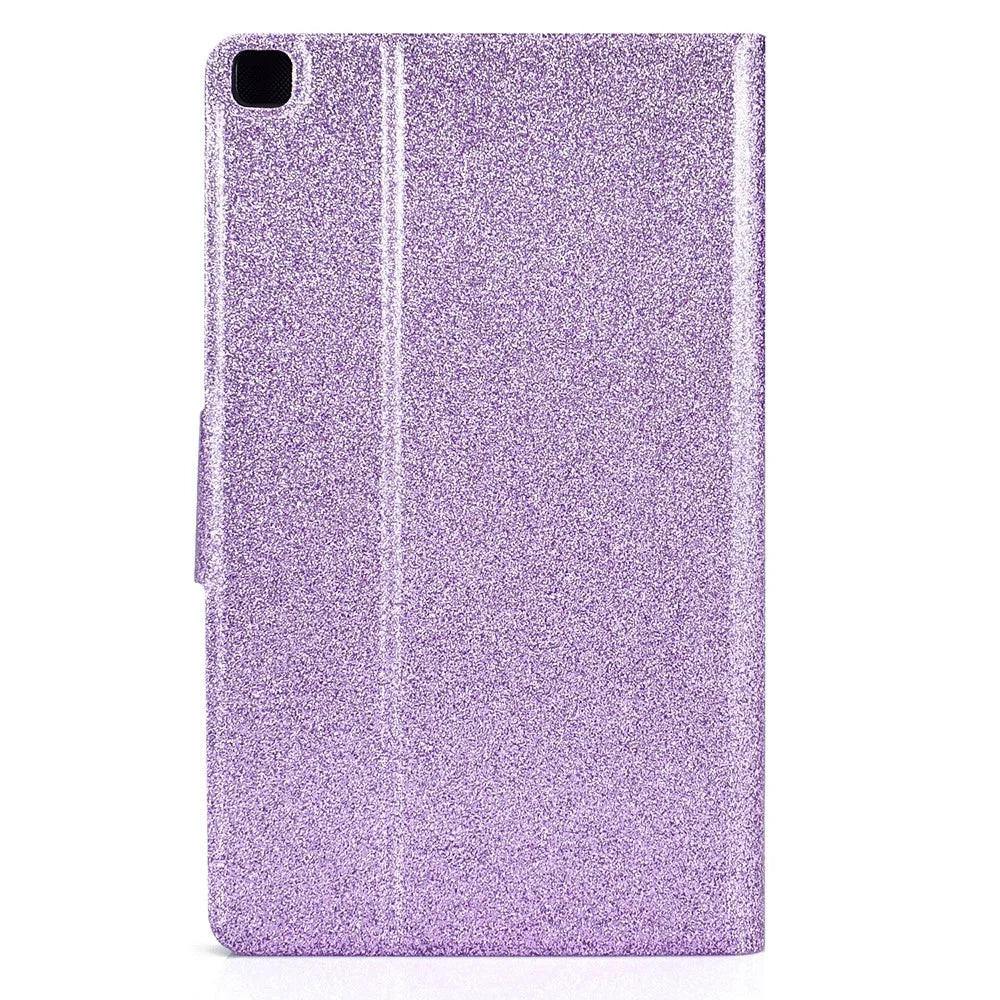 Glittering Powder Leather Tablet Cover Shell for Samsung Galaxy Tab A7 Lite 8.7-inch - Purple - 3