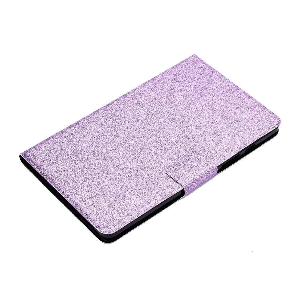 Glittering Powder Leather Tablet Cover Shell for Samsung Galaxy Tab A7 Lite 8.7-inch - Purple - 7