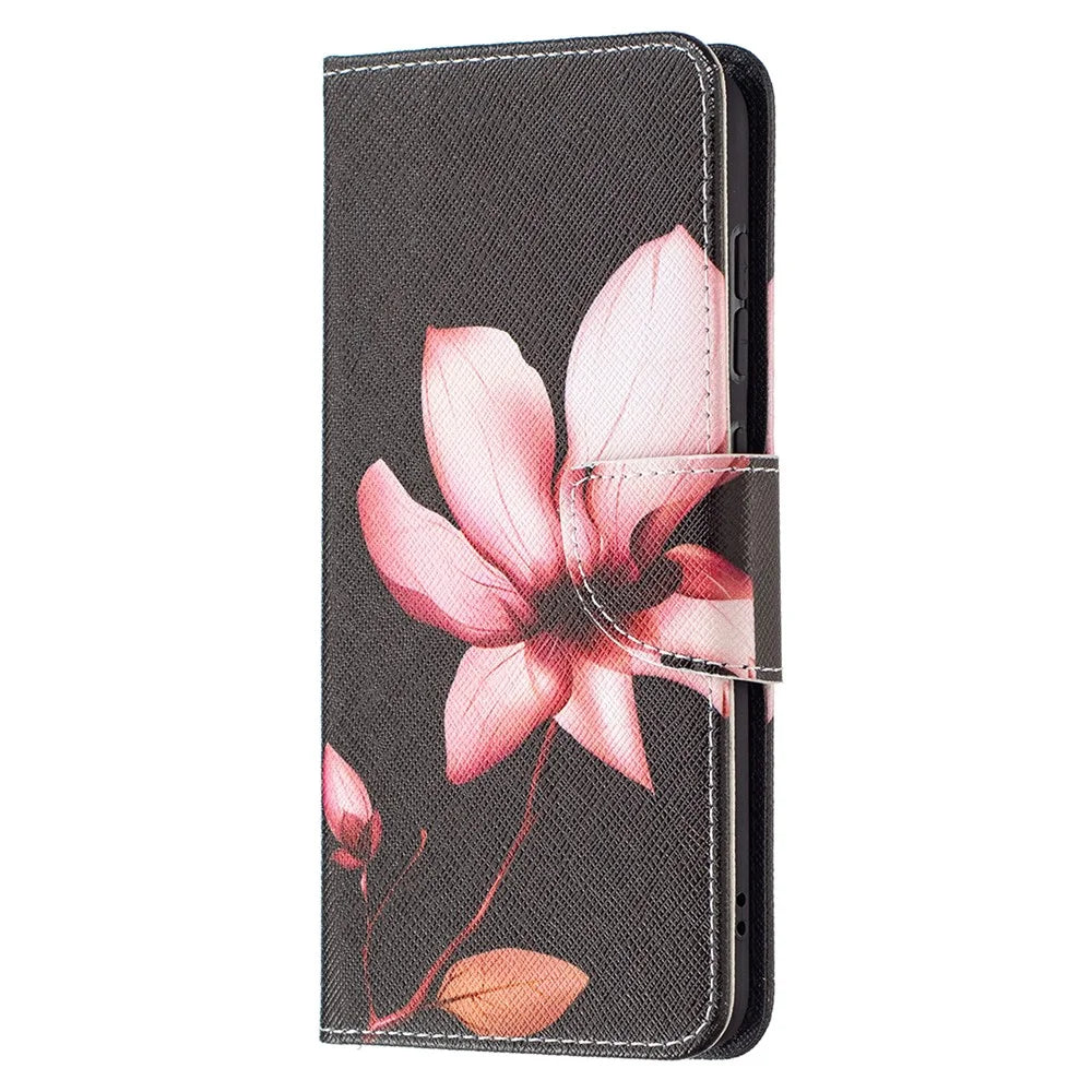 Wallet Design Pattern Printing Full Protection Leather Stand Cover Case for Samsung Galaxy S21 FE 5G - Vivid Flower - 2