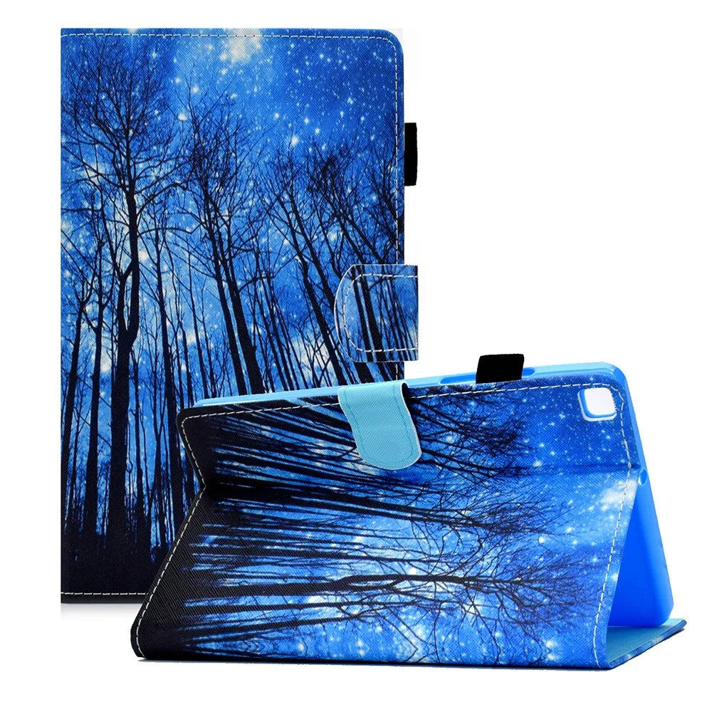 Pattern Printing Design Leather Full Protection Tablet Case for Samsung Galaxy Tab A7 Lite T220 / T225 - Grove - 1