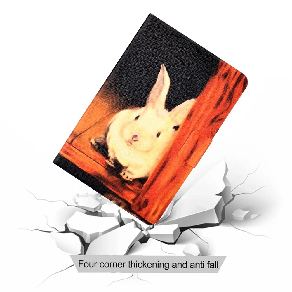 Pattern Printing Design Leather Tablet Case for Samsung Galaxy Tab A7 Lite 8.7-inch T220 / T225 - Rabbit - 6