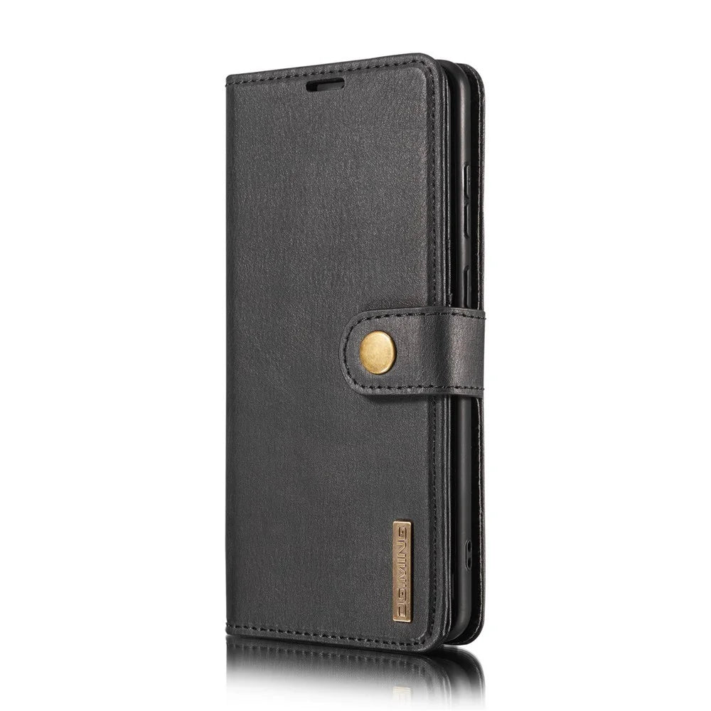 DG.MING Detachable 2-in-1 Leather Wallet TPU Case for Samsung Galaxy A32 4G (EU Version) Cover - Black - 2