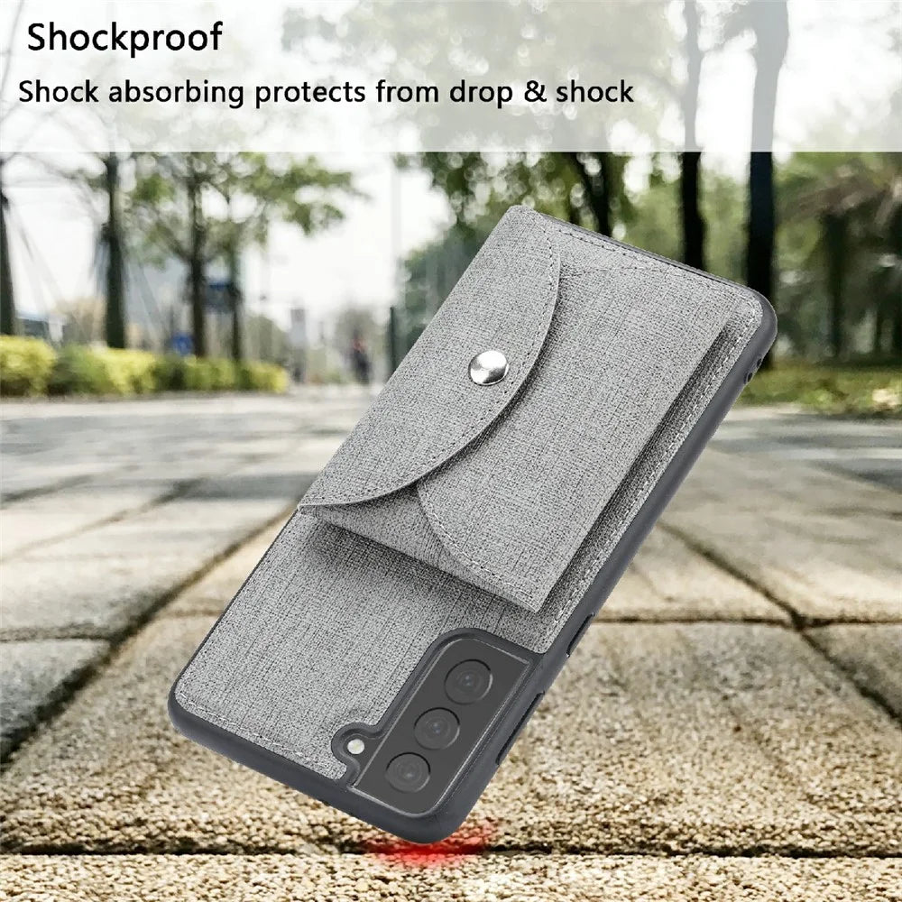 VILI T Series Magnetic Absorption Wallet Design Anti-Fall Leather Mobile Phone Case Cover for Samsung Galaxy S21 5G/4G - Grey - 4