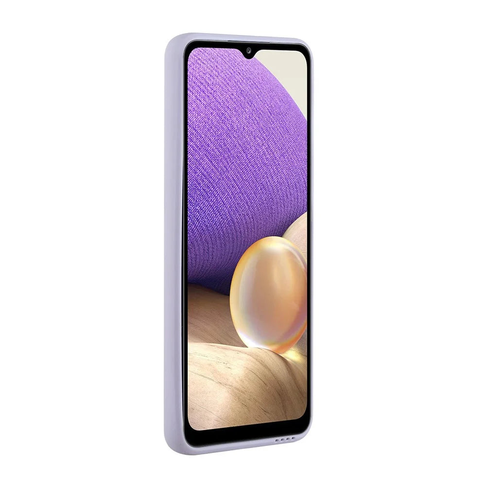 For Samsung Galaxy A32 4G (EU Version) Soft TPU Phone Case Cover with Card Slot - Light Purple - 5