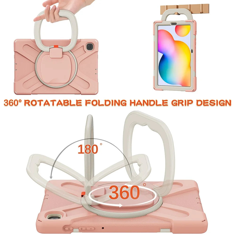 For Samsung Galaxy Tab S6 Lite (2020) P610, P615 / S6 Lite (2022) / (2024) P620 Kickstand Tablet Cover - Pink / White - 4